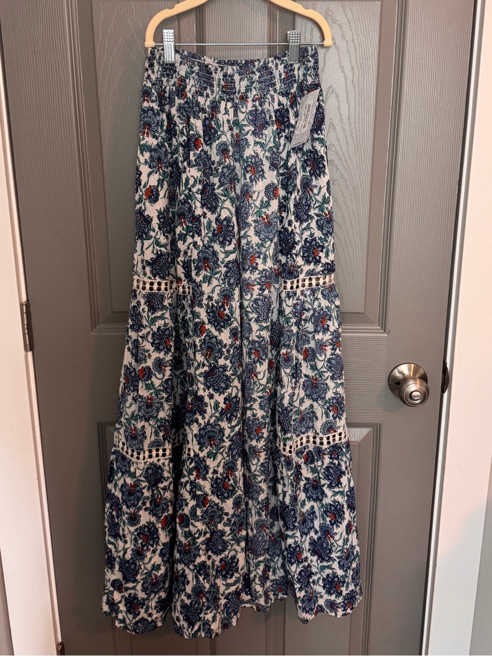 Angie Ellery Flowy Pants in Blue Floral Print - S - NWT